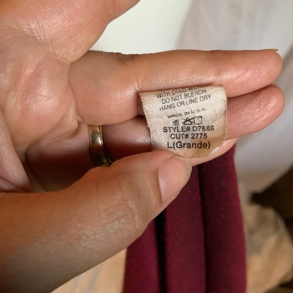 Twee Burgundy Plaid Dress Thick Warm Stretch 90s size Large Grunge Mall Rats Y2K - Picture 6 of 9